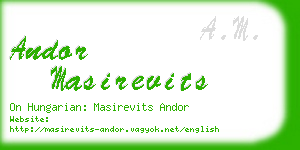 andor masirevits business card
